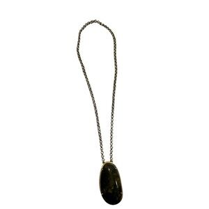 Stella & Dot Labradorite Pendant With Gold Toned Necklace